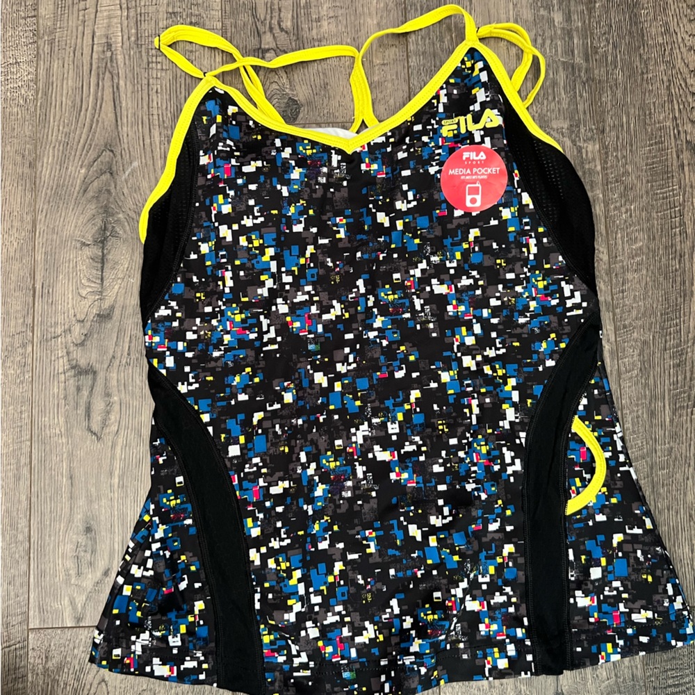 Fila Black and Yellow Running Top